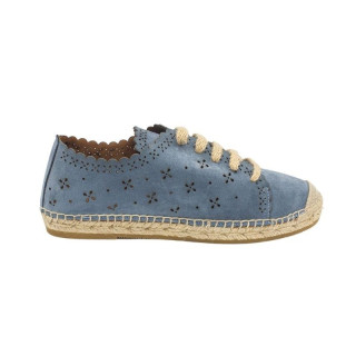 ALPARGATA DE ANTE CON CORDONES JEANS