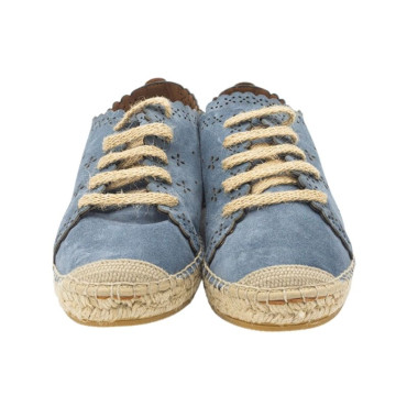 ALPARGATA DE ANTE CON CORDONES JEANS