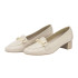 MOCASIN TACON BAJO CON BOCADO BEIGE