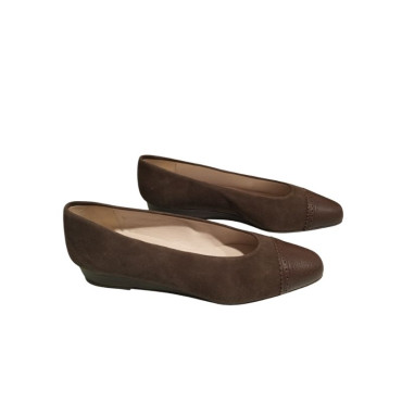 SALON CUÑA ANTE Y PIEL MARRÓN