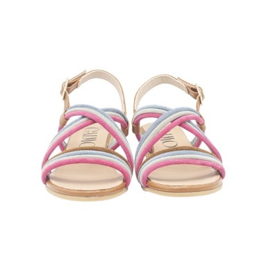 SANDALIA DE TIRAS FUXIA