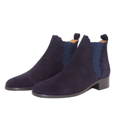 BOTÍN BAJO DE ANTE CON ONDAS MARINO