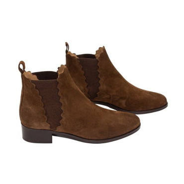 BOTÍN BAJO DE ANTE CON ONDAS MARRÓN