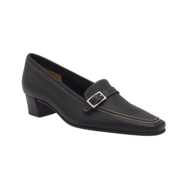 MOCASIN TACON NEGRO CON HEBILLA