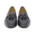 MOCASIN TACON NEGRO CON ESTRIBO Y BORLAS