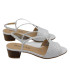 SANDALIA DE PIEL TRENZADA CON TACON BLANCA