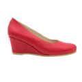 ZAPATO CUÑA ALTA PIEL ROJO