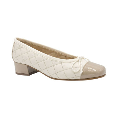BAILARINA CON TACÓN MEDIO BEIGE-BEIGE
