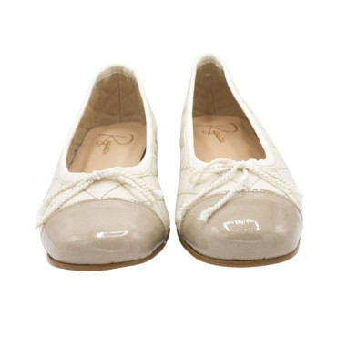 BAILARINA CON TACÓN MEDIO BEIGE-BEIGE