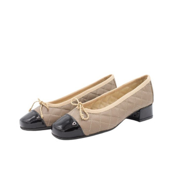 BAILARINA CON TACÓN MEDIO TOPO-NEGRO