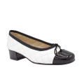 BAILARINA CON TACÓN MEDIO BLANCO-NEGRO