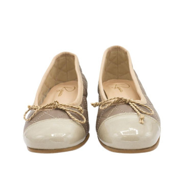 BAILARINA CON TACÓN MEDIO TOPO-BEIGE