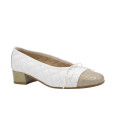 BAILARINA CON TACÓN MEDIO BLANCO-BEIGE