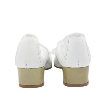 BAILARINA CON TACÓN MEDIO BLANCO-BEIGE