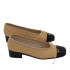 BAILARINA CON TACÓN MEDIO CAMEL-NEGRO