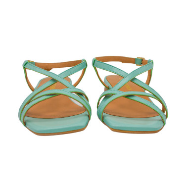 SANDALIA DE TIRAS PUNTA CUADRADA MENTA