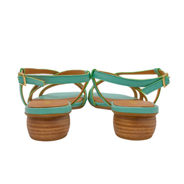 SANDALIA DE TIRAS PUNTA CUADRADA MENTA