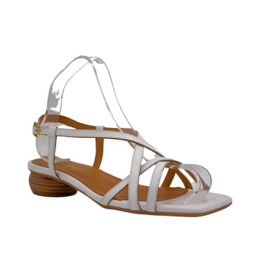 SANDALIA DE TIRAS PUNTA CUADRADA BLANCO