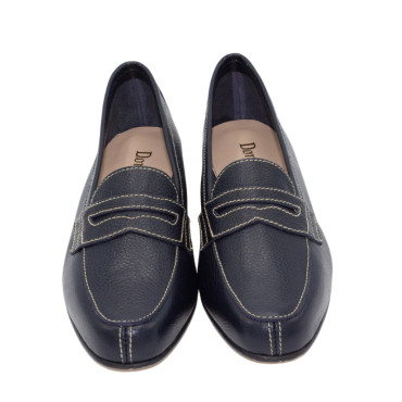 MOCASIN CON ANTIFAZ Y TACON AZUL