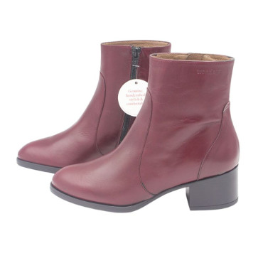 BOTIN PIEL TACON MEDIO BURDEOS