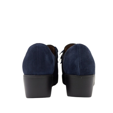 MOCASIN CON CUÑA Y BORLAS ANTE MARINO