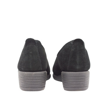 ZAPATO CON CUÑA SERRAJE NEGRO