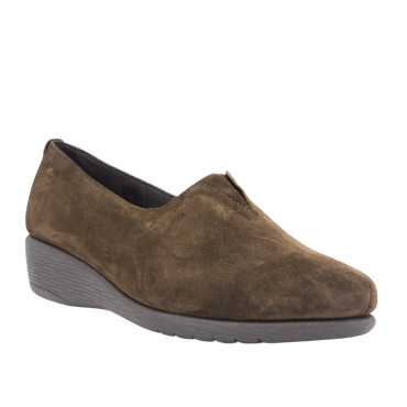 ZAPATO CON CUÑA SERRAJE MARRON