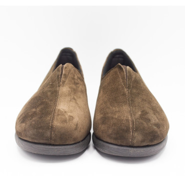 ZAPATO CON CUÑA SERRAJE MARRON