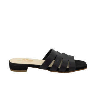 SANDALIA TIRAS DE PIEL NEGRA