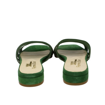 SANDALIA TIRAS DE PIEL VERDE OSCURO