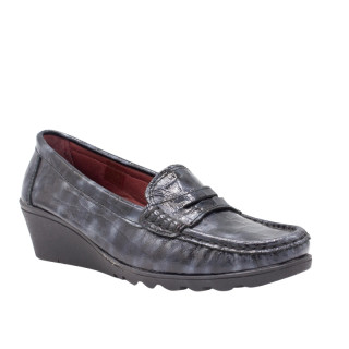 MOCASIN CON CUÑA COCO NEGRO