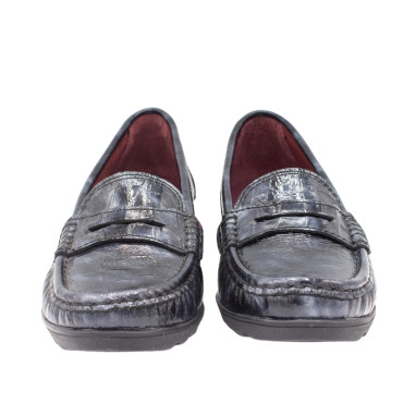 MOCASIN CON CUÑA COCO NEGRO