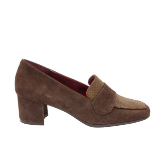 MOCASIN CON TACON ANTE Y PIEL MARRON