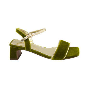 SANDALIA CON TIRA Y TACÓN BAJO VERDE