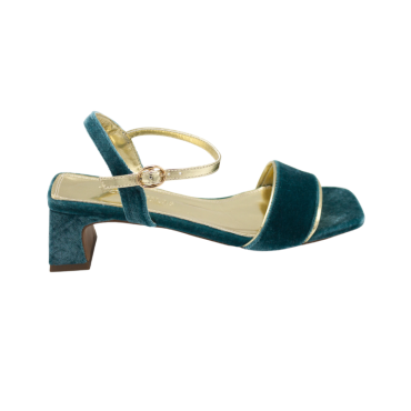 SANDALIA CON TIRA Y TACÓN BAJO AZUL