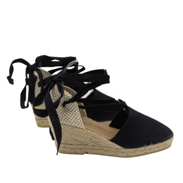 ALPARGATA VALENCIANA CINTAS NEGRO