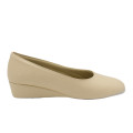 ZAPATILLA DE CASA CUÑA PIEL BEIGE