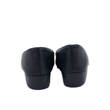 ZAPATILLA DE CASA CUÑA PIEL MARINO