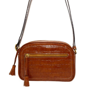 BOLSO CRUZAR FUELLE PIEL GRABADA CUERO