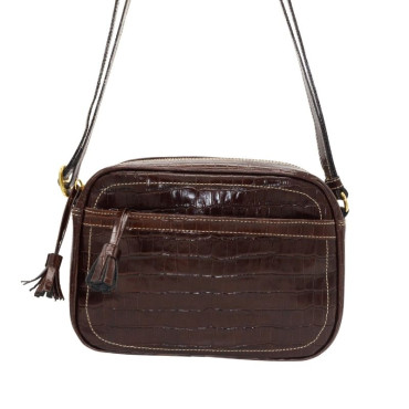 BOLSO CRUZAR GUANTERA PIEL COCO