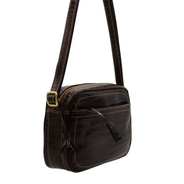 BOLSO CRUZAR GUANTERA PIEL COCO