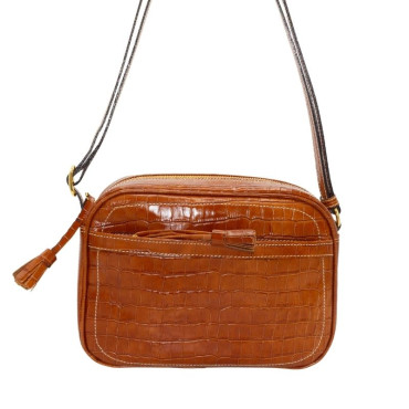 BOLSO CRUZAR GUANTERA PIEL COCO