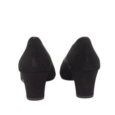 ZAPATO CON ELASTICO CRUZADO ANTE NEGRO