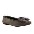 ZAPATILLA BAILARINA LAZO TERCIOPELO GRIS