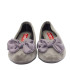 ZAPATILLA BAILARINA LAZO TERCIOPELO GRIS