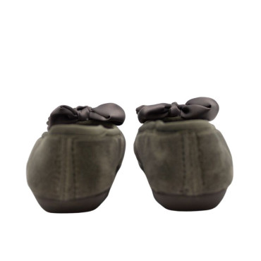 ZAPATILLA BAILARINA LAZO TERCIOPELO GRIS