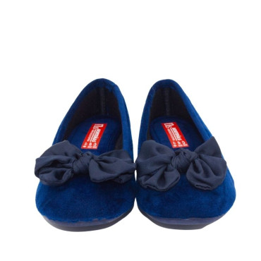 ZAPATILLA BAILARINA LAZO TERCIOPELO MARINO