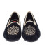 ZAPATILLA COPETE TERCIOPELO BORDADO NEGRO