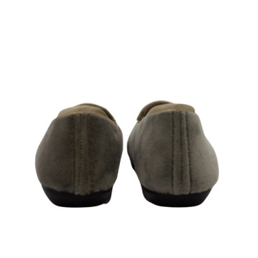 ZAPATILLA COPETE TERCIOPELO BORDADO GRIS