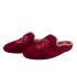 ZAPATILLA CHINELA TERCIOPELO BORDADO BURDEOS